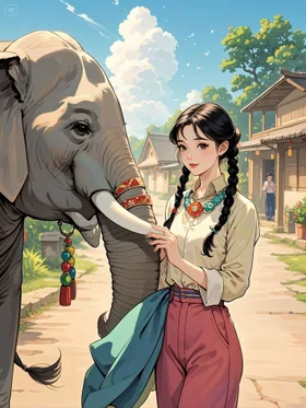 Viên Ngọc Bích Xanh Trên Cổ Voi